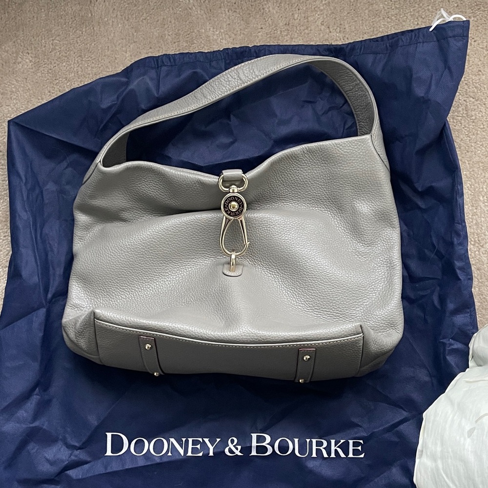 Dooney & Bourke Gray Leather Hobo Bag